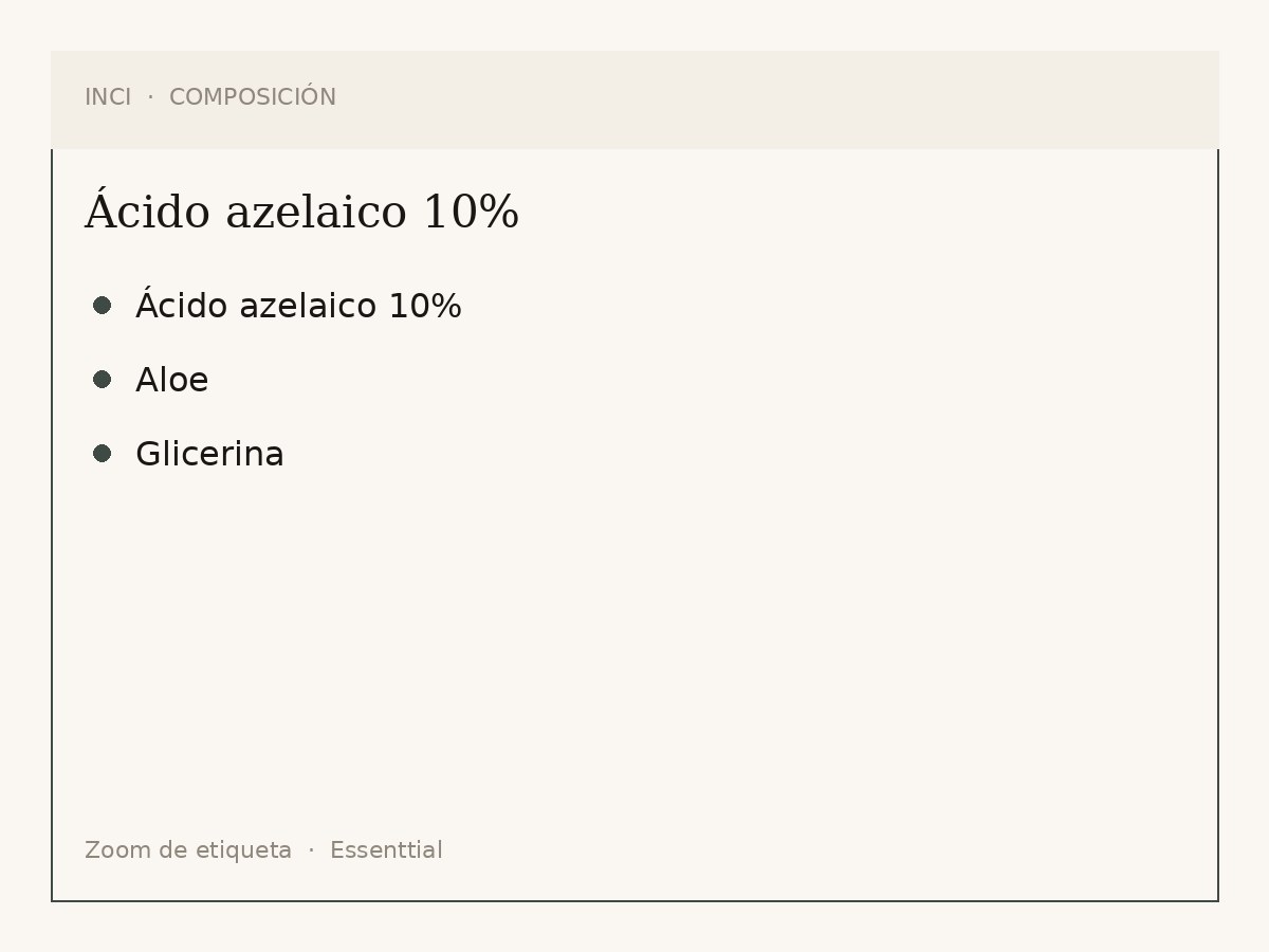 Componentes de Ácido azelaico 10%