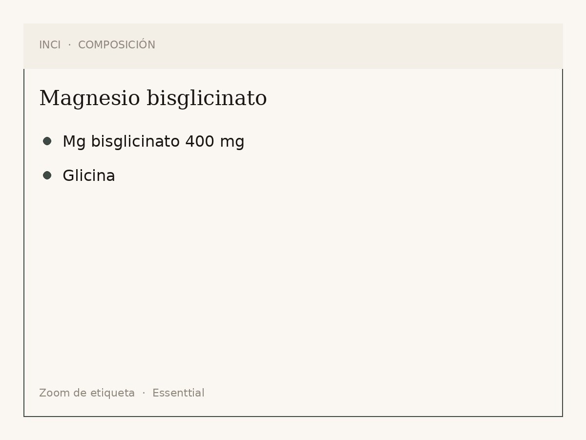 Componentes de Magnesio bisglicinato 400 mg