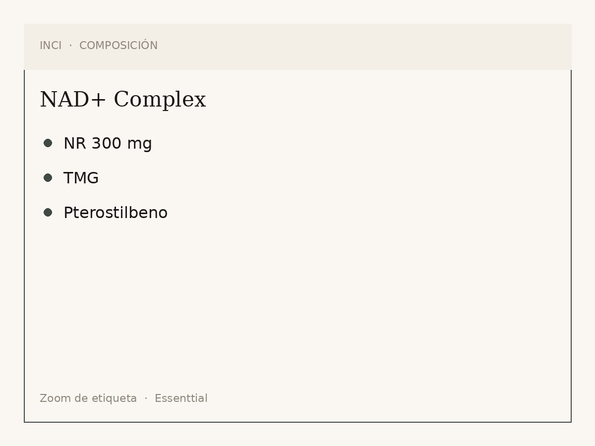 Componentes de Complejo NAD+ (NR 300 mg)